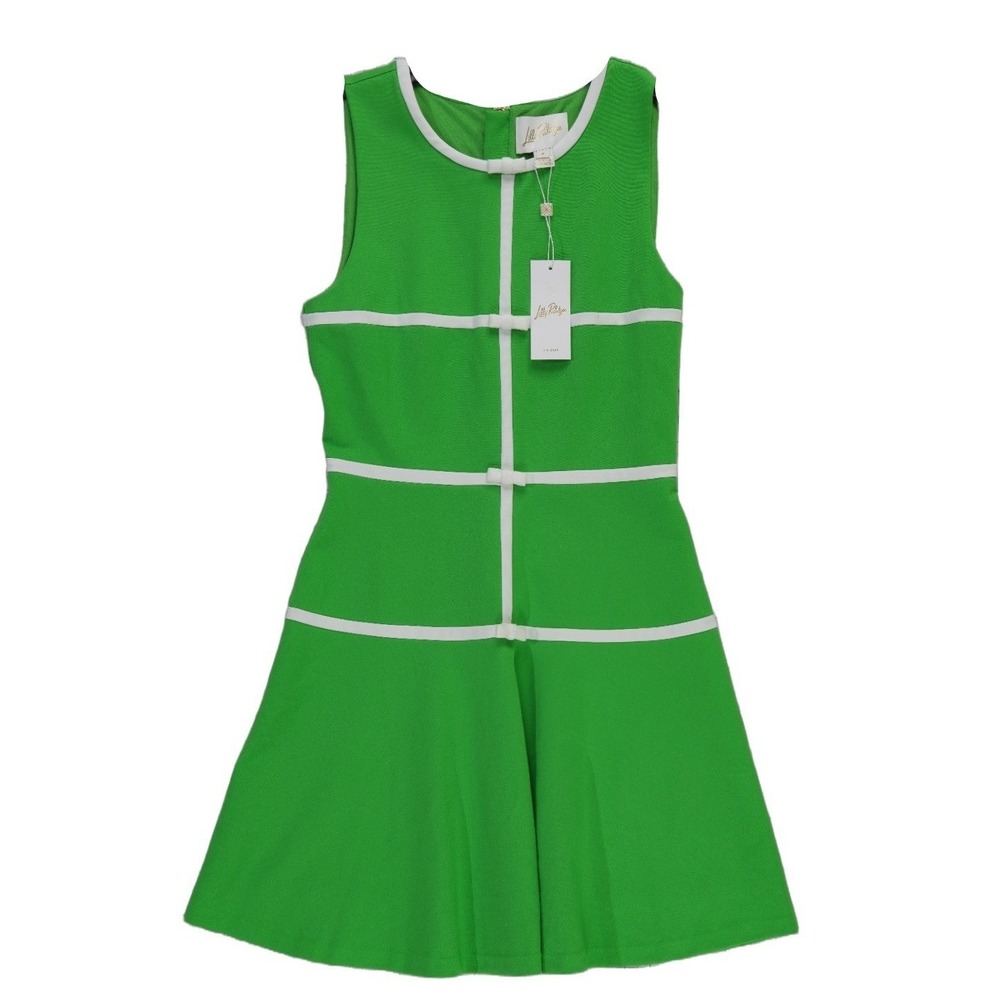 NWT Lilly Pulitzer Clancie Dress Women's Size 4 Putting Green Bow Fit & Flare